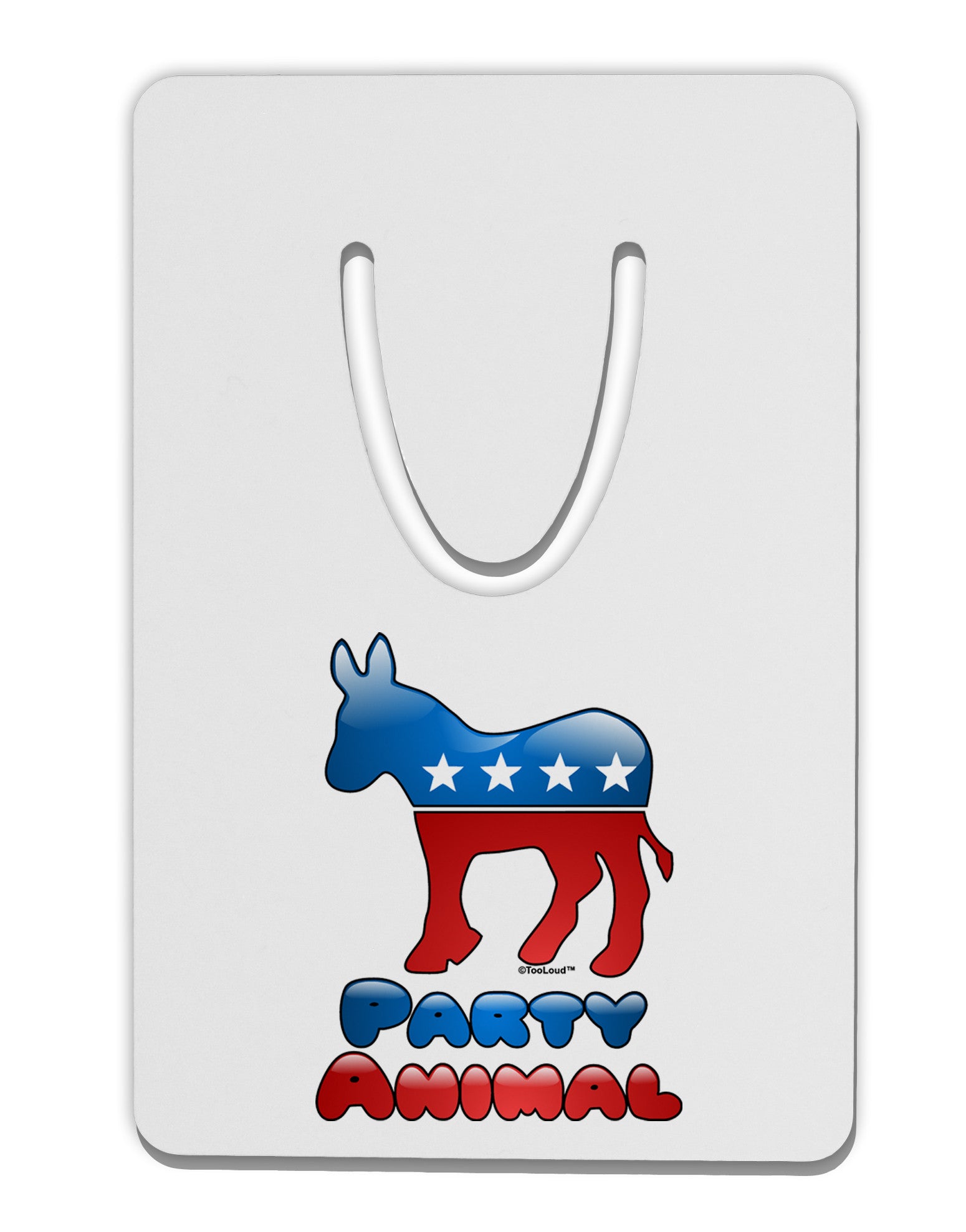 Democrat Party Animal Aluminum Paper Clip Bookmark-Bookmark-TooLoud-White-Davson Sales