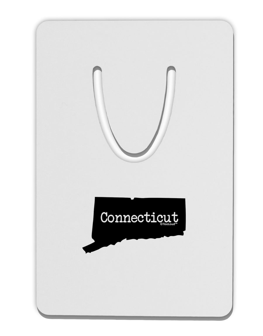 Connecticut - United States Shape Aluminum Paper Clip Bookmark-Bookmark-TooLoud-White-Davson Sales