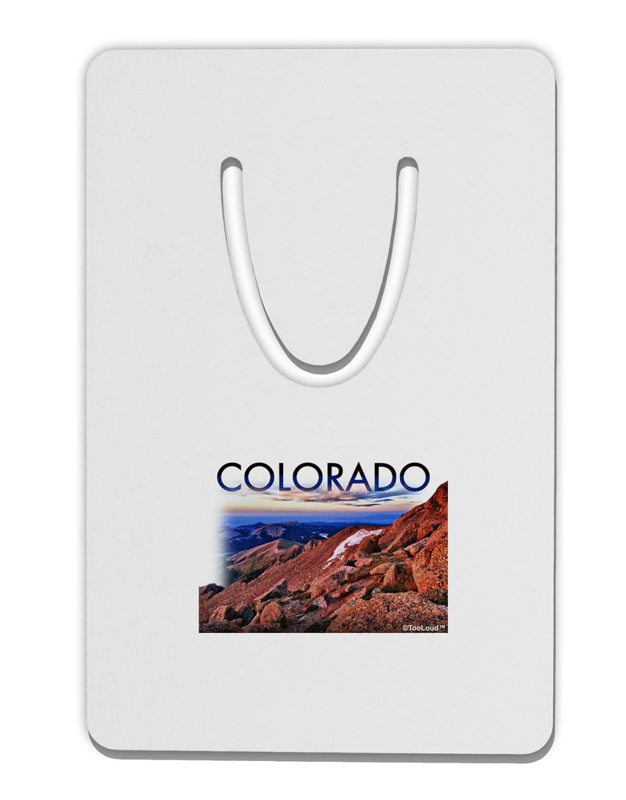 Colorado Mtn Sunset Cutout Aluminum Paper Clip Bookmark-Bookmark-TooLoud-White-Davson Sales