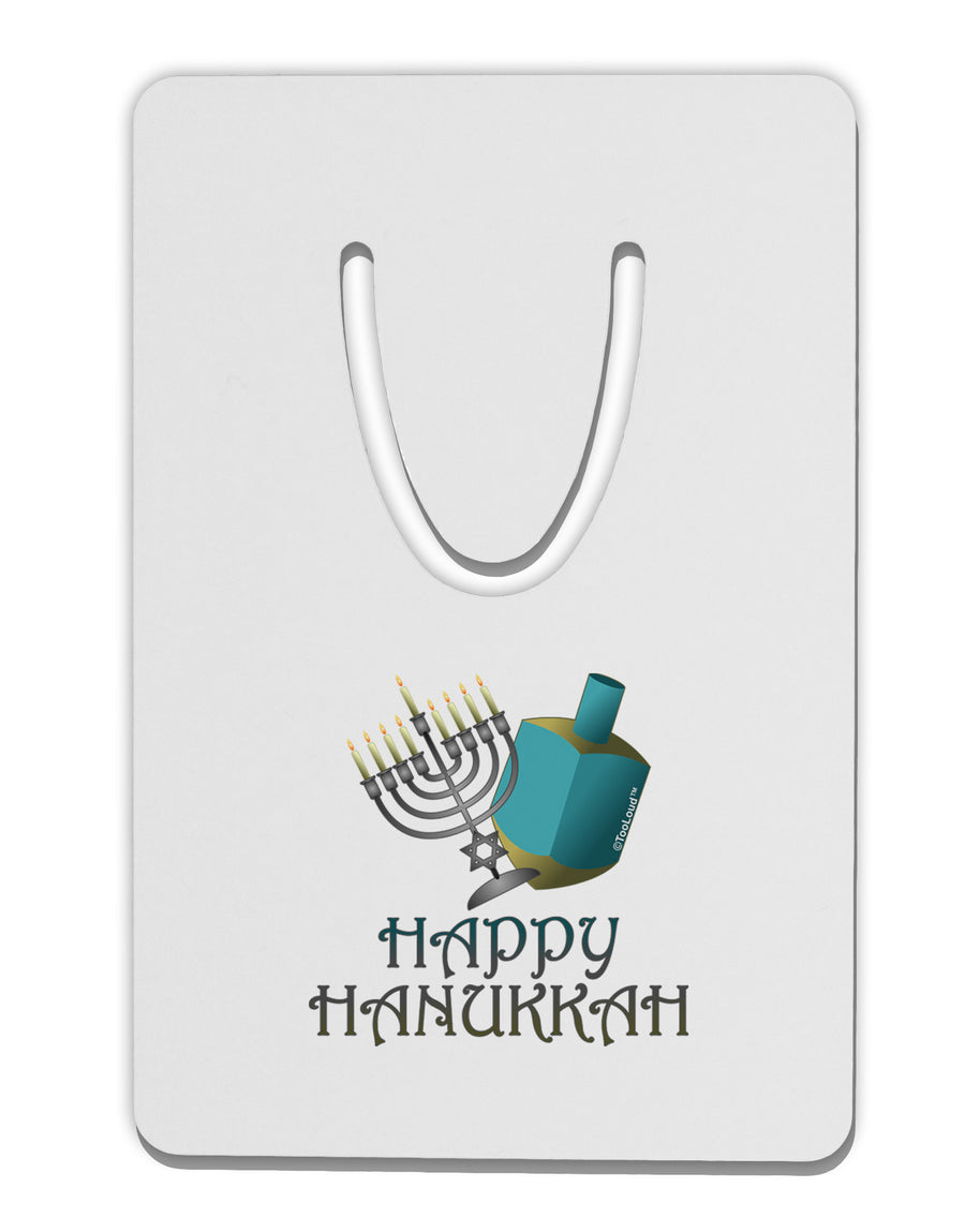 Blue & Silver Happy Hanukkah Aluminum Paper Clip Bookmark-Bookmark-TooLoud-White-Davson Sales