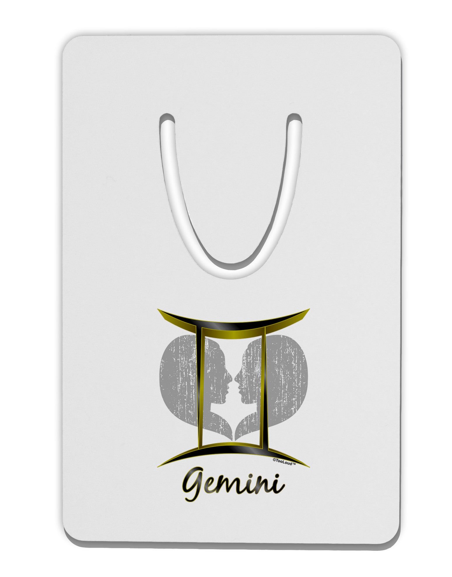 Gemini Symbol Aluminum Paper Clip Bookmark-Bookmark-TooLoud-White-Davson Sales