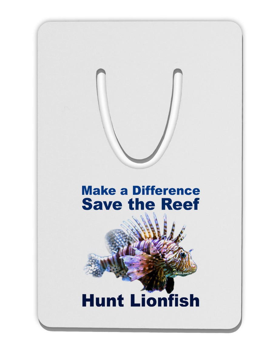 Save the Reef - Hunt Lionfish Aluminum Paper Clip Bookmark-Bookmark-TooLoud-White-Davson Sales