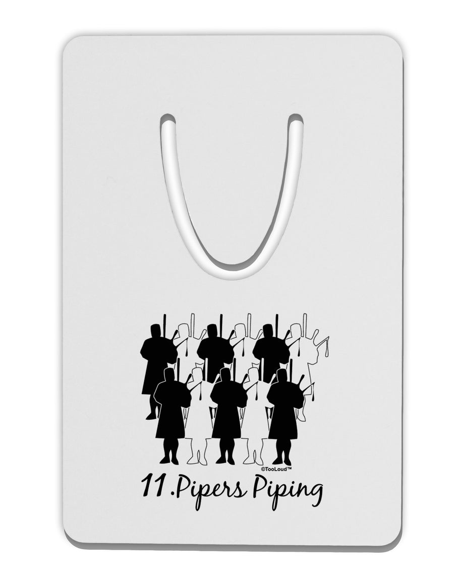 Eleven Pipers Piping Text Aluminum Paper Clip Bookmark-Bookmark-TooLoud-White-Davson Sales