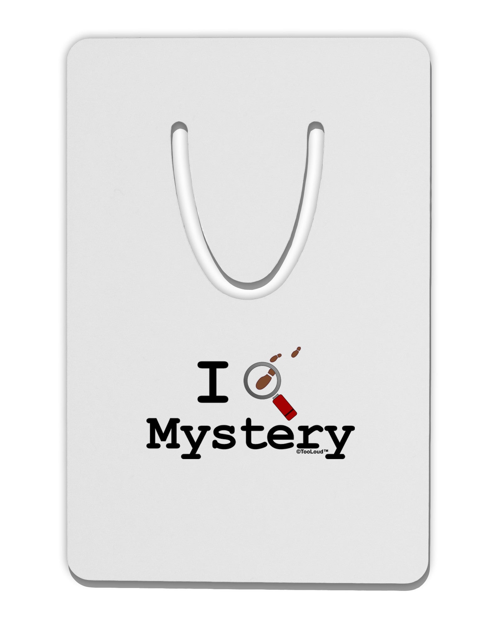 I Love Mystery Aluminum Paper Clip Bookmark-Bookmark-TooLoud-White-Davson Sales