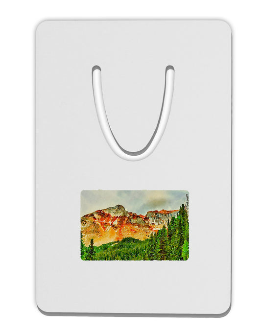 Colorado Forrest Watercolor Aluminum Paper Clip Bookmark-Bookmark-TooLoud-White-Davson Sales