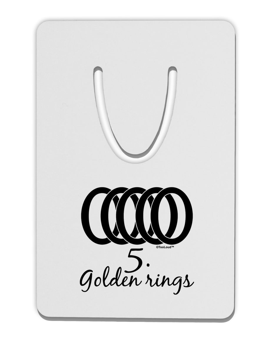 Five Golden Rings Text Aluminum Paper Clip Bookmark-Bookmark-TooLoud-White-Davson Sales