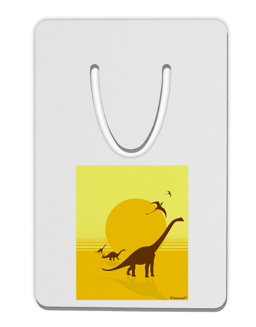 Brontosaurus and Pterodactyl Silhouettes with Sun Aluminum Paper Clip Bookmark by TooLoud-Bookmark-TooLoud-White-Davson Sales