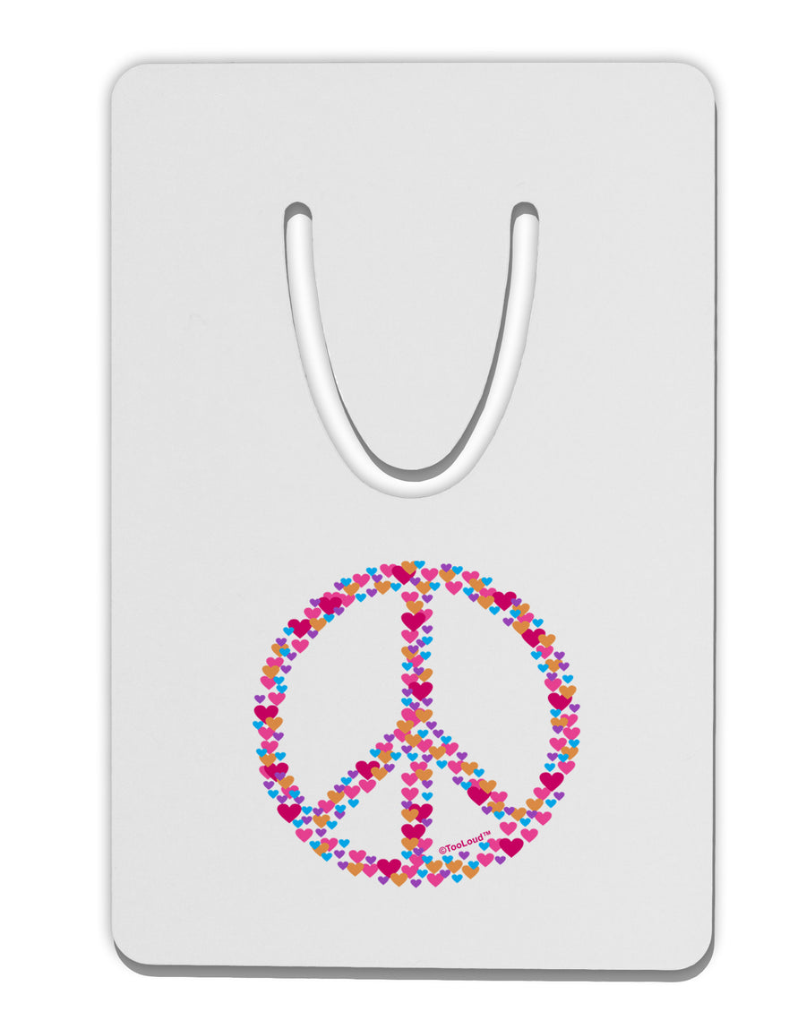 Peace Sign Hearts Aluminum Paper Clip Bookmark-Bookmark-TooLoud-White-Davson Sales