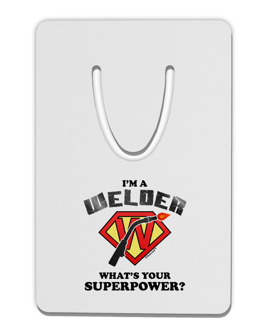 Welder - Superpower Aluminum Paper Clip Bookmark-Bookmark-TooLoud-White-Davson Sales