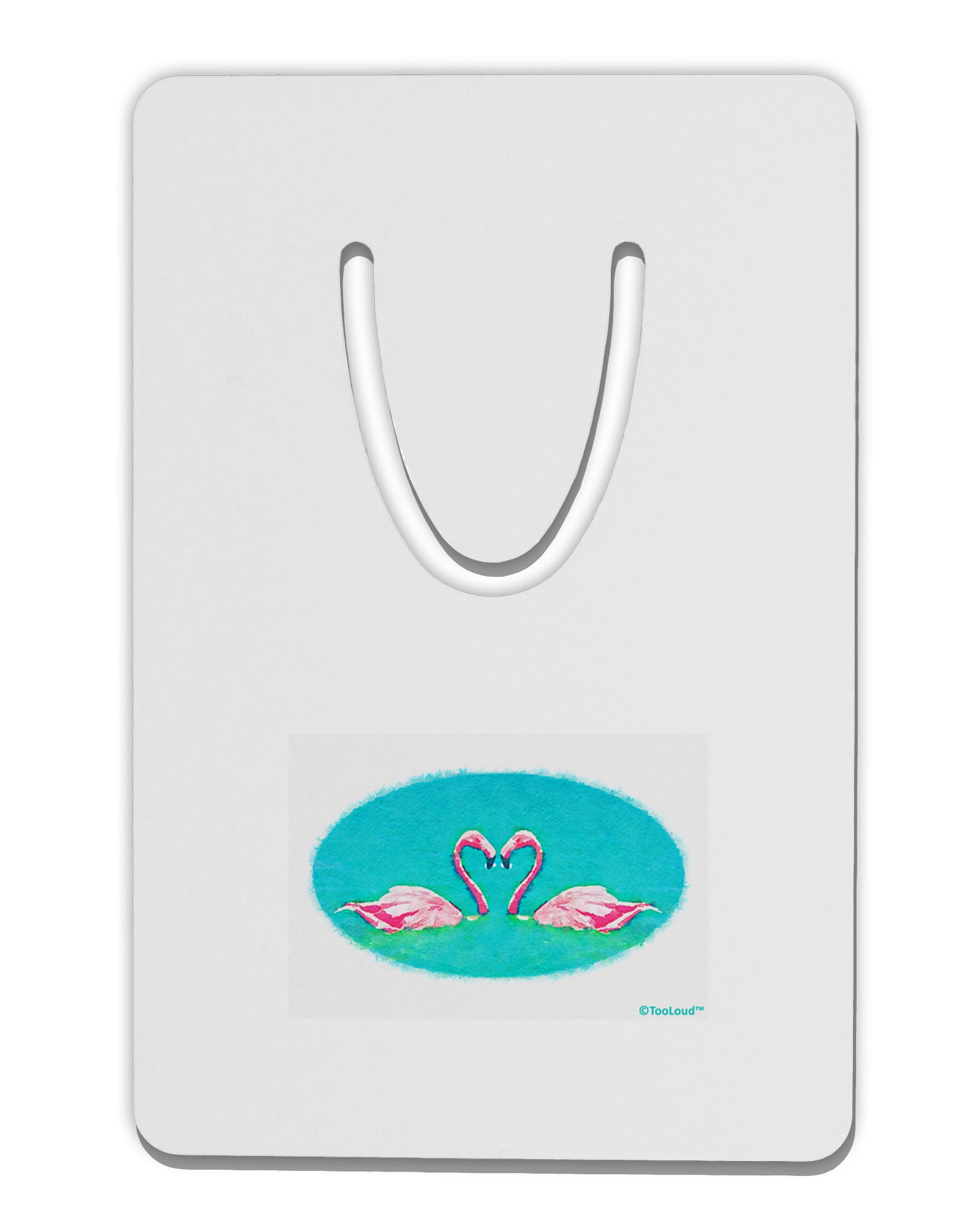 Love Birds - Flamingos Watercolor Aluminum Paper Clip Bookmark-Bookmark-TooLoud-White-Davson Sales