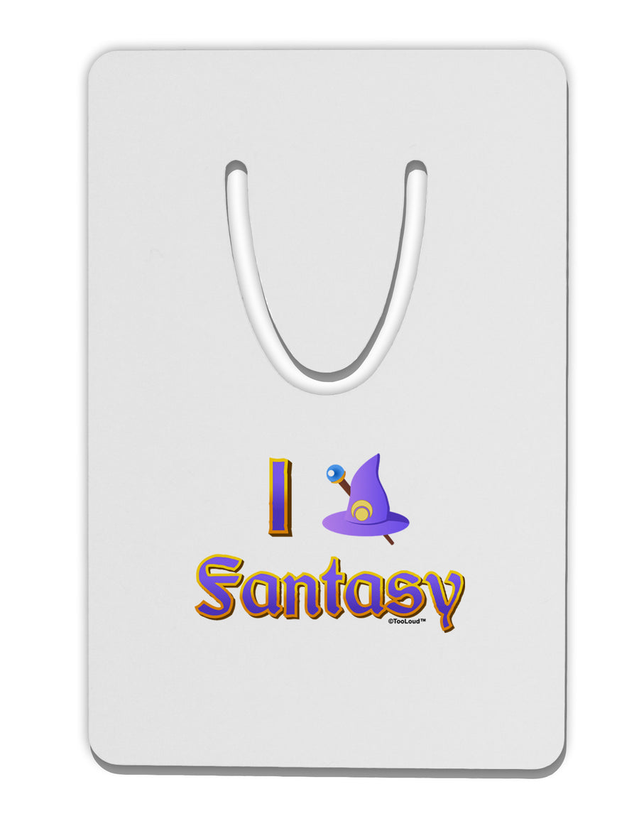 I Love Fantasy Aluminum Paper Clip Bookmark-Bookmark-TooLoud-White-Davson Sales