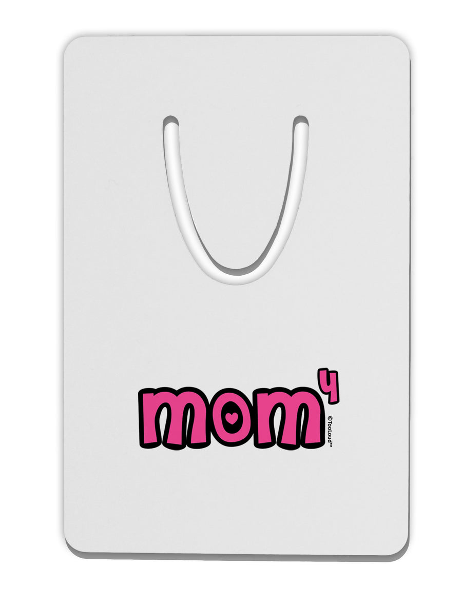 Mom to the Fourth Power - Cute Mom of 4 Design Aluminum Paper Clip Bookmark by TooLoud-Bookmark-TooLoud-White-Davson Sales