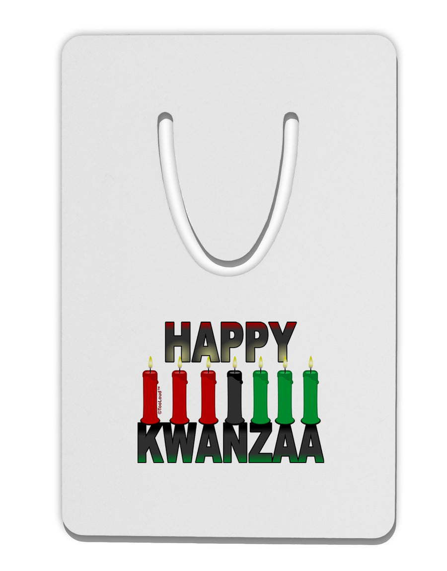 Happy Kwanzaa Candles Aluminum Paper Clip Bookmark-Bookmark-TooLoud-White-Davson Sales