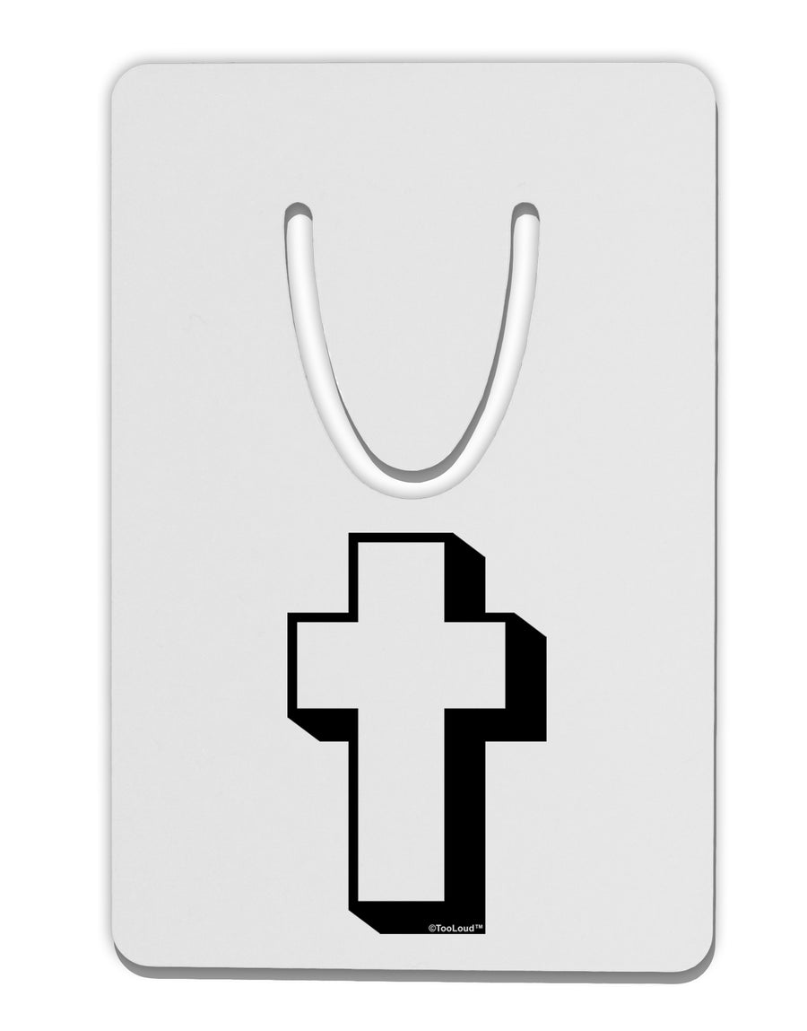 Simple Cross Design Black Aluminum Paper Clip Bookmark by TooLoud-Bookmark-TooLoud-White-Davson Sales