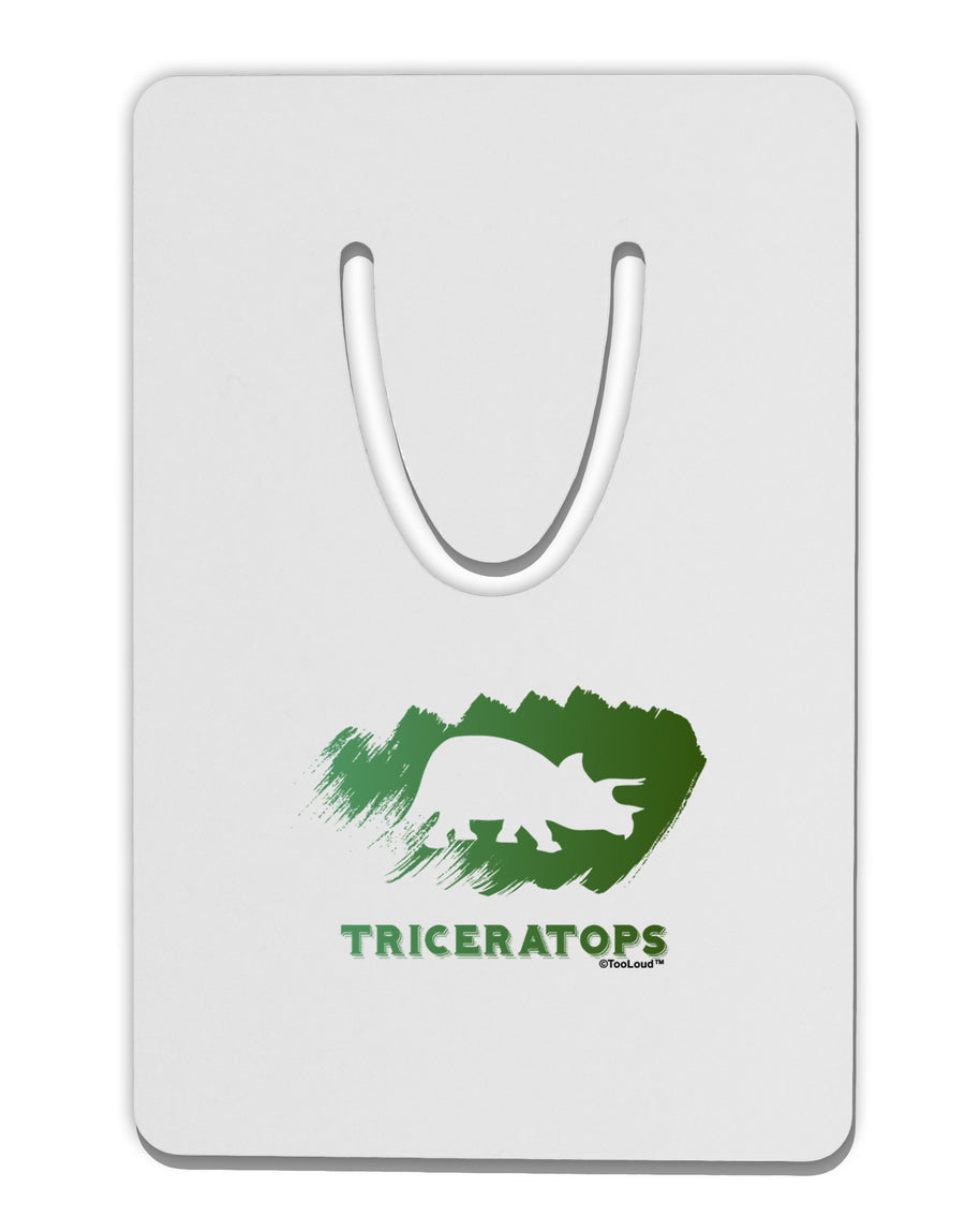 Jurassic Triceratops Design Aluminum Paper Clip Bookmark by TooLoud-Bookmark-TooLoud-White-Davson Sales