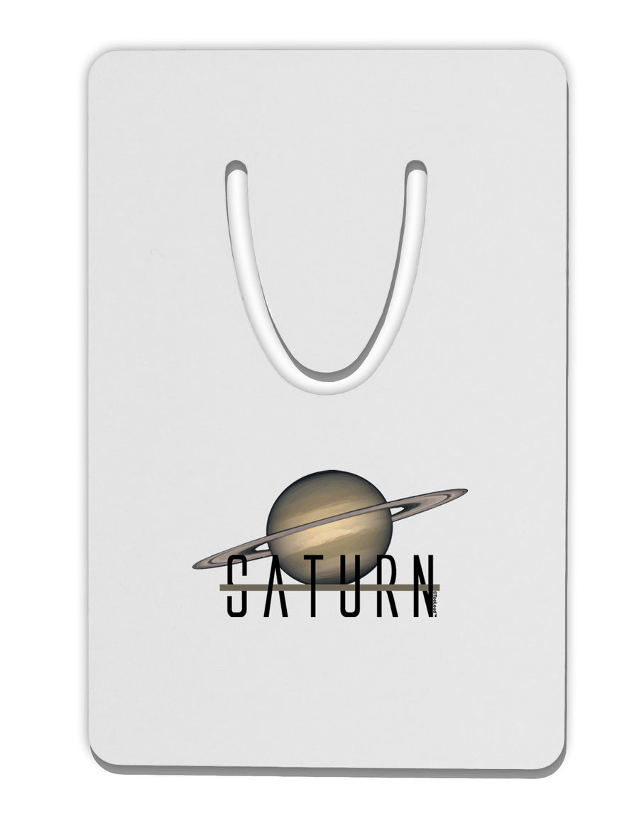 Planet Saturn Text Aluminum Paper Clip Bookmark by TooLoud-Bookmark-TooLoud-White-Davson Sales