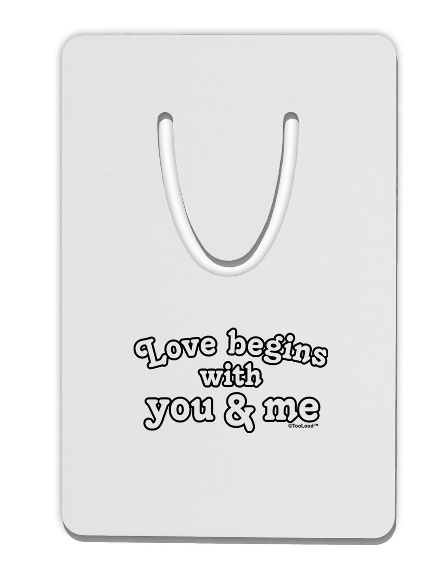 Love Begins With You and Me Aluminum Paper Clip Bookmark by TooLoud-Bookmark-TooLoud-White-Davson Sales