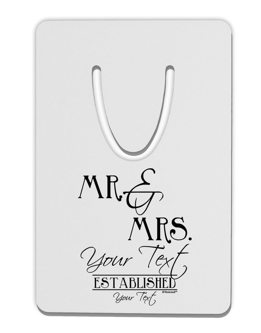 Personalized Mr and Mrs -Name- Established -Date- Design Aluminum Paper Clip Bookmark-Bookmark-TooLoud-White-Davson Sales