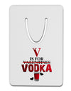 V Is For Vodka Aluminum Paper Clip Bookmark-Bookmark-TooLoud-White-Davson Sales