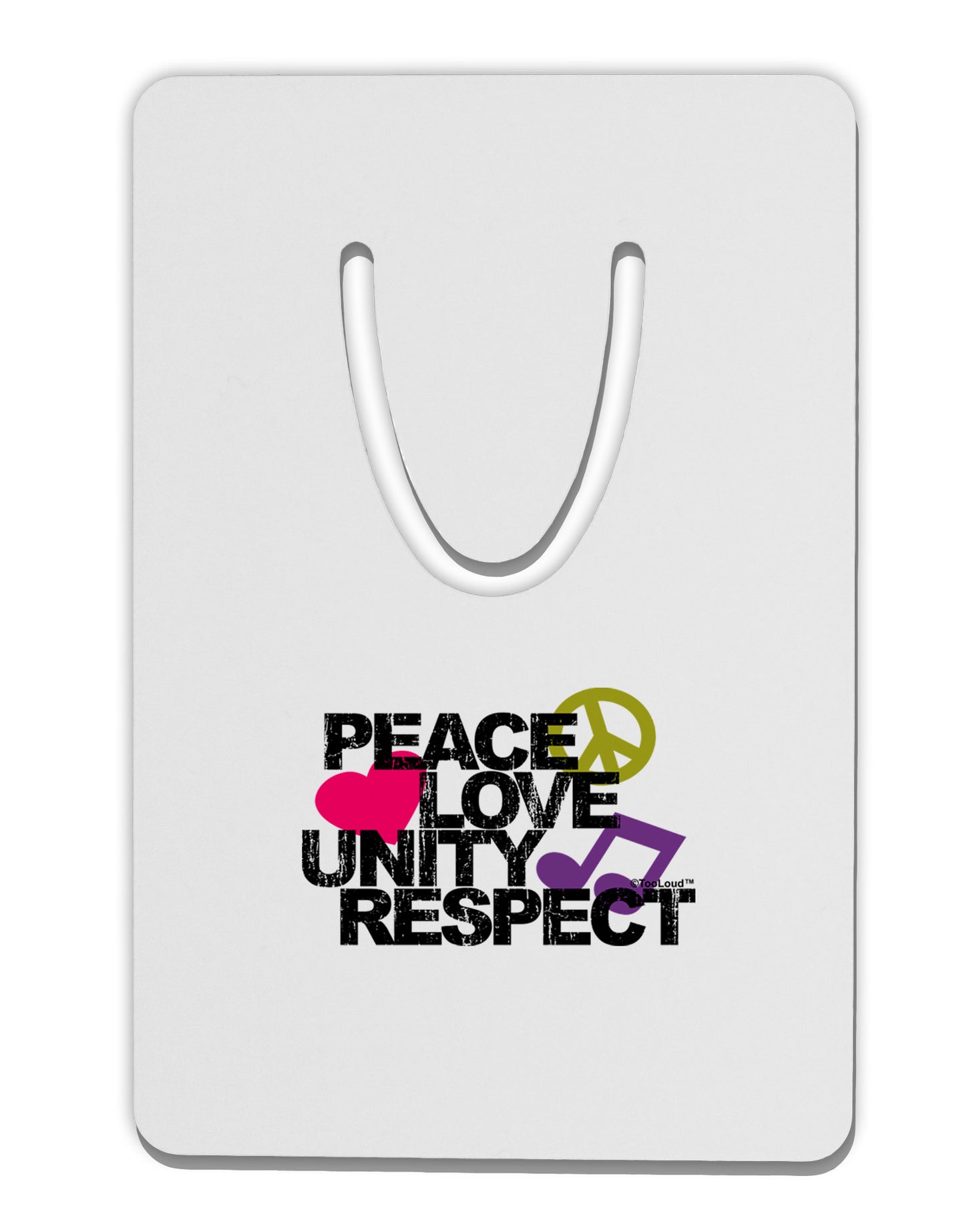 PLUR Distressed Text Aluminum Paper Clip Bookmark-Bookmark-TooLoud-White-Davson Sales