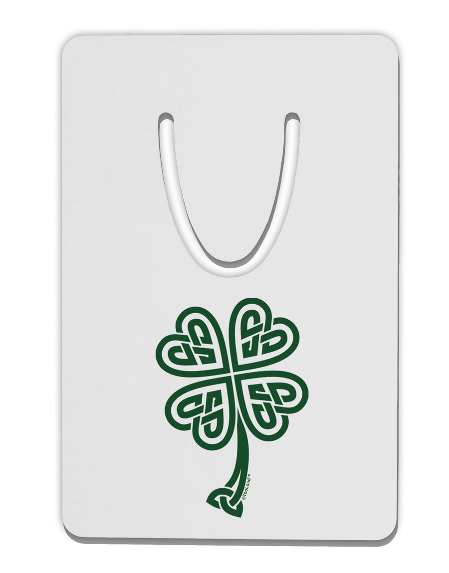 Celtic Knot 4 Leaf Clover St Patricks Aluminum Paper Clip Bookmark-Bookmark-TooLoud-White-Davson Sales