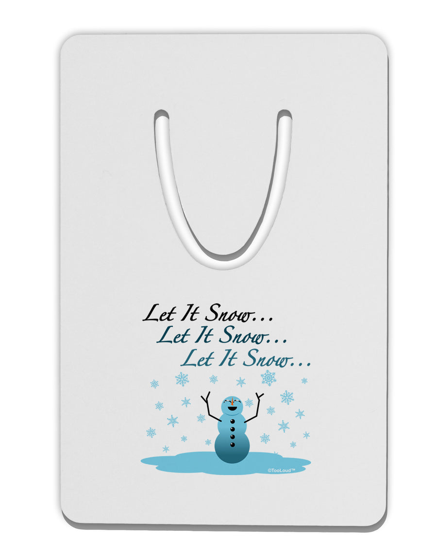 Let It Snow Happy Snowman Aluminum Paper Clip Bookmark-Bookmark-TooLoud-White-Davson Sales