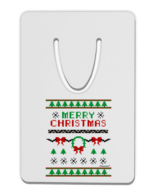 Merry Christmas Ugly Christmas Sweater Aluminum Paper Clip Bookmark-Bookmark-TooLoud-White-Davson Sales