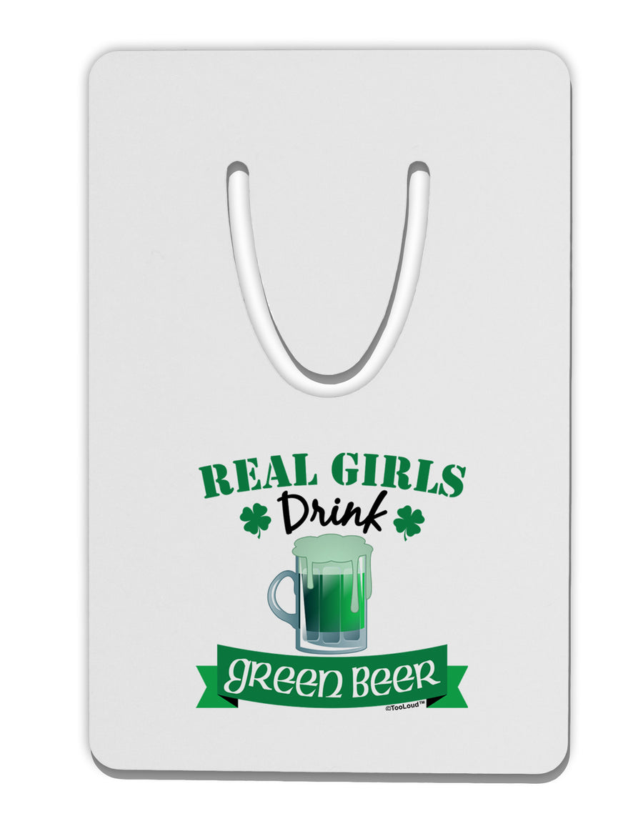 Real Girls Drink Green Beer Aluminum Paper Clip Bookmark-Bookmark-TooLoud-White-Davson Sales