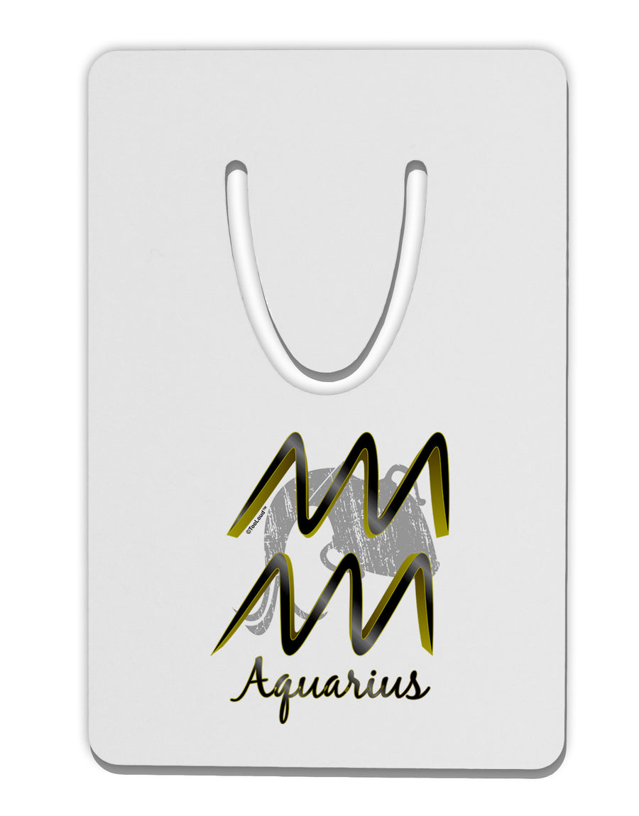 Aquarius Symbol Aluminum Paper Clip Bookmark-Bookmark-TooLoud-White-Davson Sales