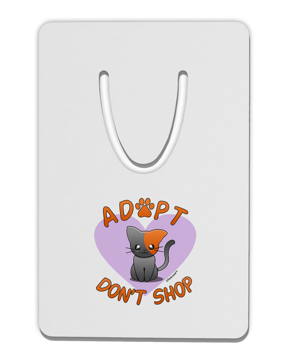 Adopt Don't Shop Cute Kitty Aluminum Paper Clip Bookmark-Bookmark-TooLoud-White-Davson Sales