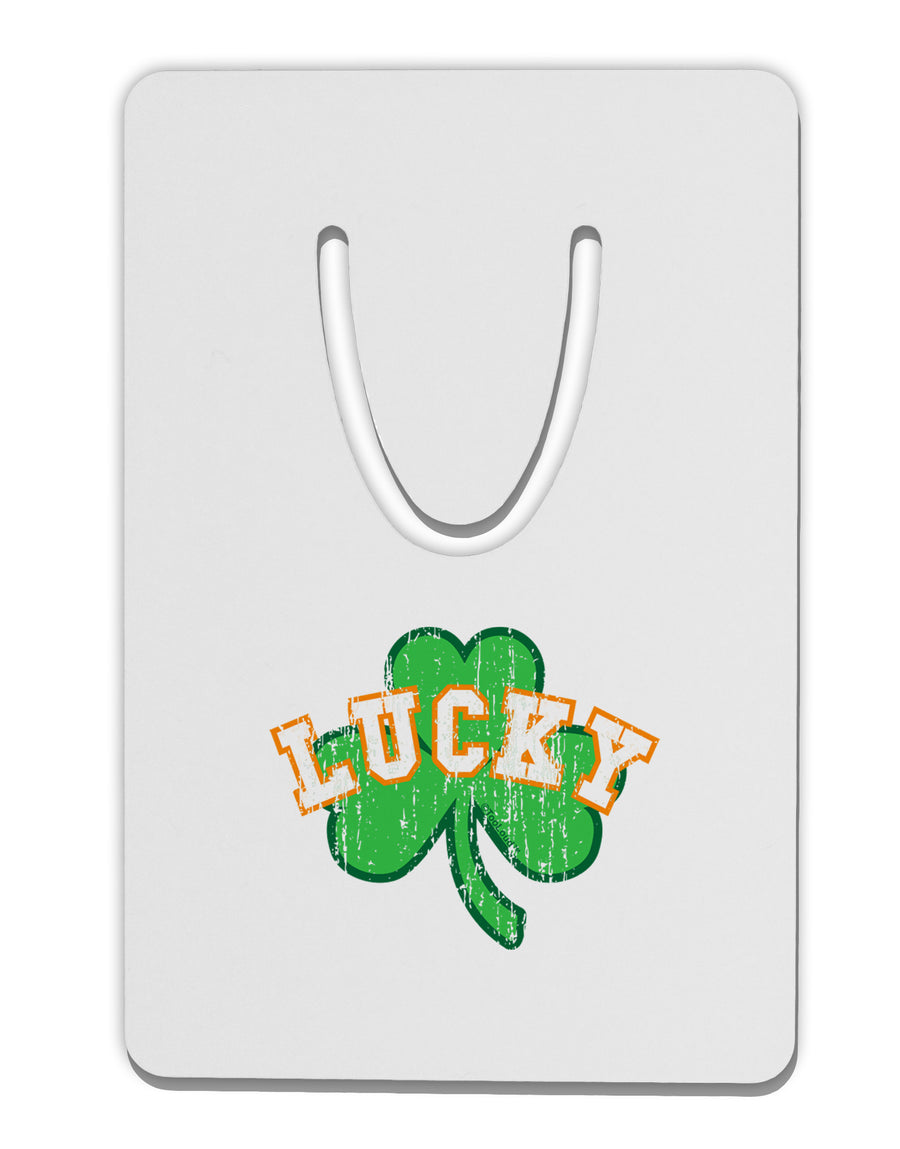 Lucky Shamrock Design Distressed Aluminum Paper Clip Bookmark by TooLoud-Bookmark-TooLoud-White-Davson Sales