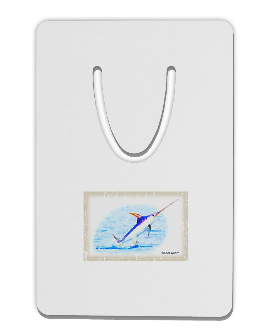 Swordfish Watercolor Aluminum Paper Clip Bookmark-Bookmark-TooLoud-White-Davson Sales