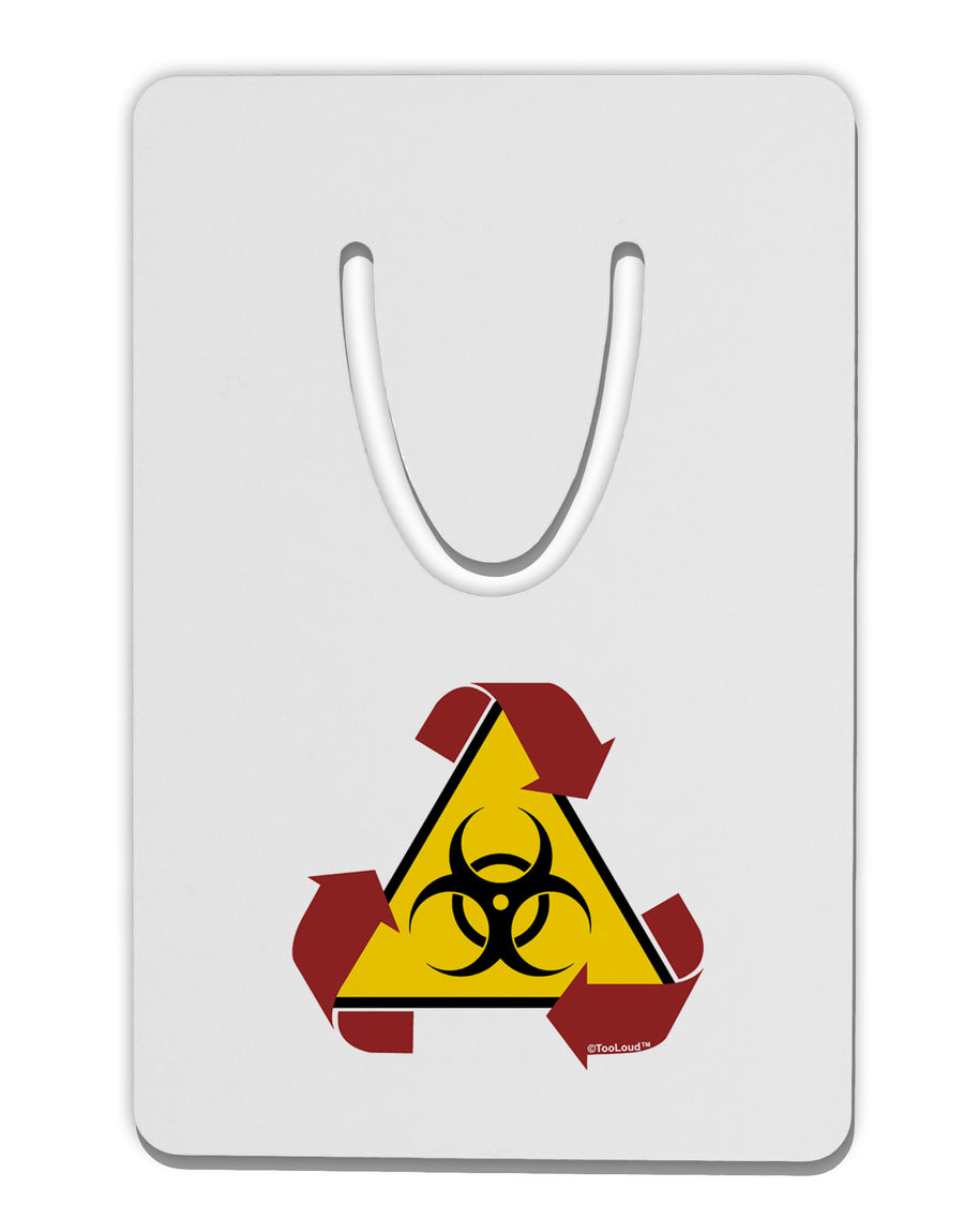 Recycle Biohazard Sign Aluminum Paper Clip Bookmark by TooLoud-Bookmark-TooLoud-White-Davson Sales