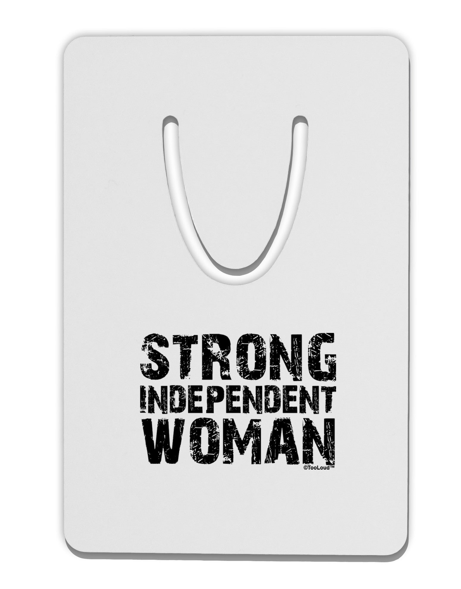 Strong Independent Woman Aluminum Paper Clip Bookmark-Bookmark-TooLoud-White-Davson Sales