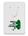 She's My Lucky Charm - Left Aluminum Paper Clip Bookmark-Bookmark-TooLoud-White-Davson Sales