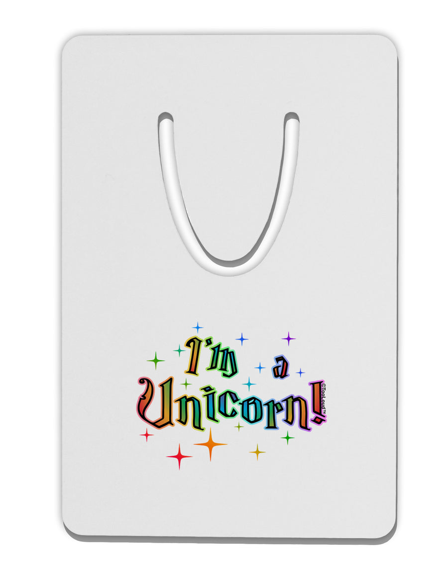 I'm a Unicorn Text Aluminum Paper Clip Bookmark-Bookmark-TooLoud-White-Davson Sales