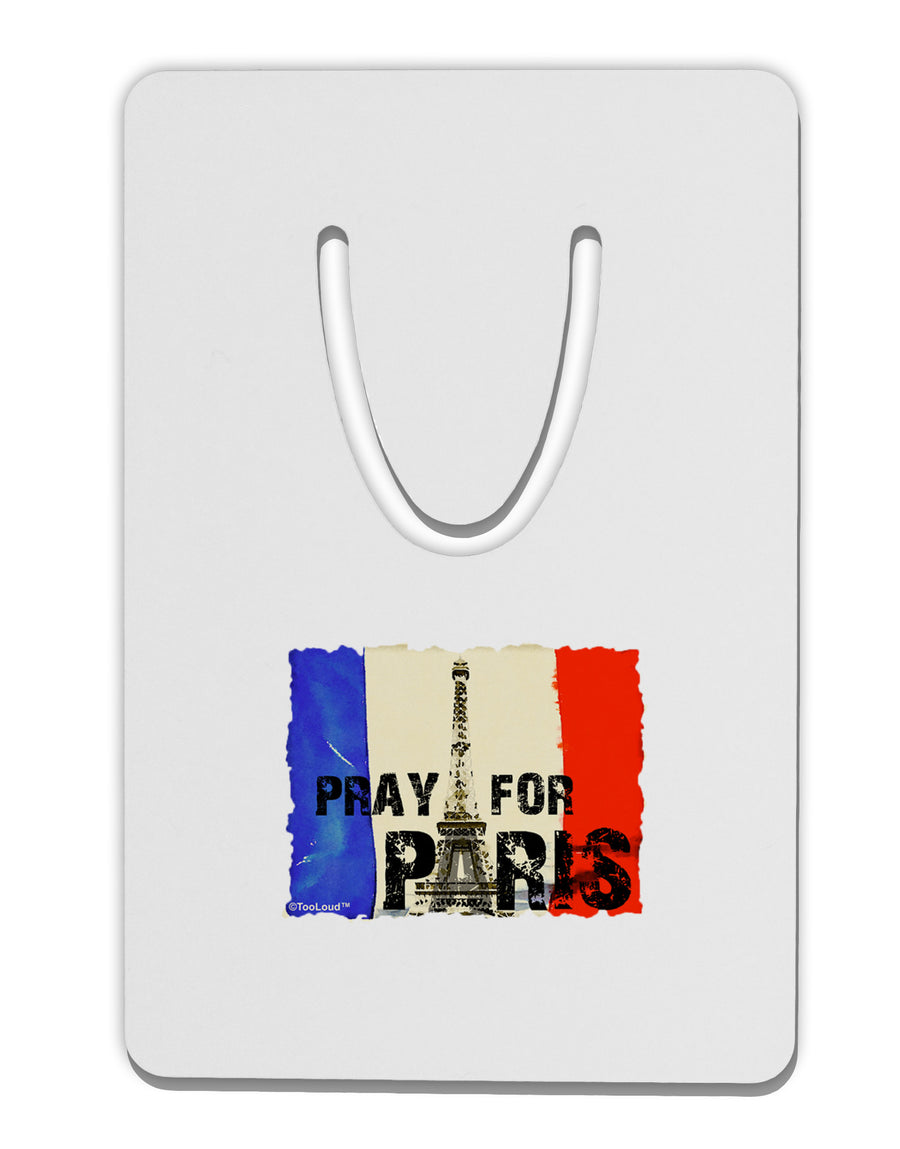 Pray For Paris Watercolor Aluminum Paper Clip Bookmark-Bookmark-TooLoud-White-Davson Sales