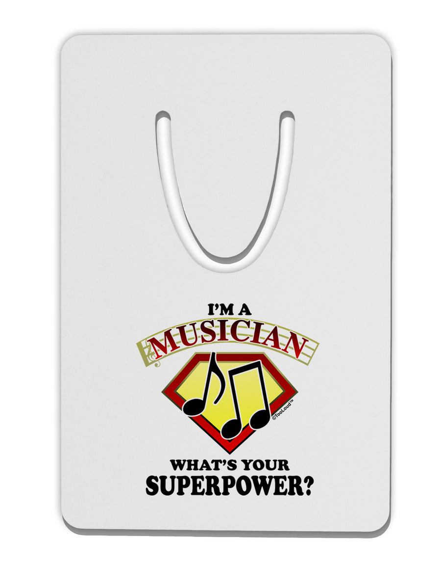 Musician - Superpower Aluminum Paper Clip Bookmark-Bookmark-TooLoud-White-Davson Sales