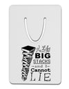 I Like Big Stacks -of books- Aluminum Paper Clip Bookmark-Bookmark-TooLoud-White-Davson Sales