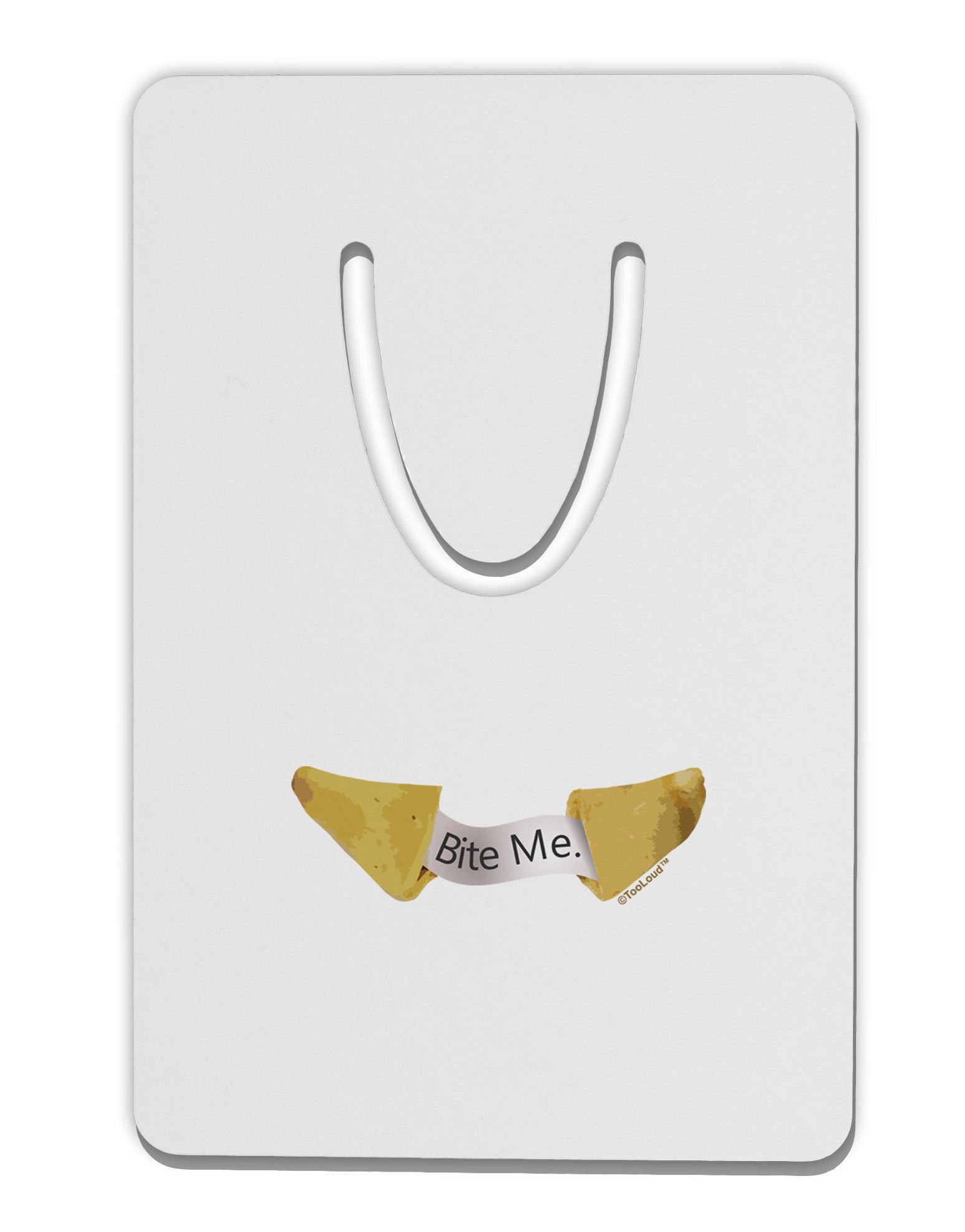 Bite Me - Fortune Cookie Aluminum Paper Clip Bookmark-Bookmark-TooLoud-White-Davson Sales