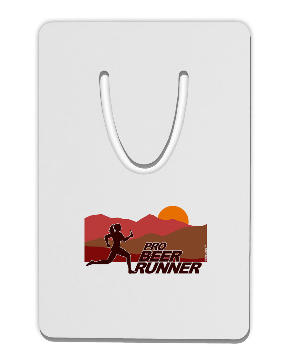 Pro Beer Runner Woman Aluminum Paper Clip Bookmark-Bookmark-TooLoud-White-Davson Sales