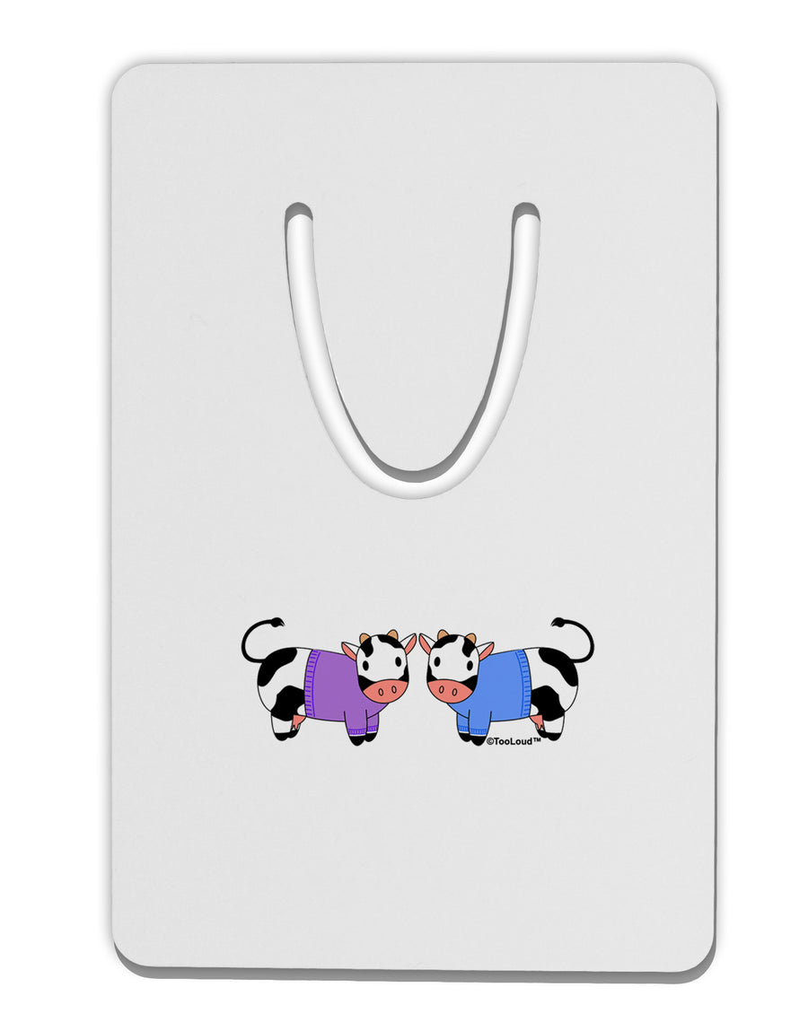 Cute Pair of Sweater Cows Aluminum Paper Clip Bookmark-Bookmark-TooLoud-White-Davson Sales