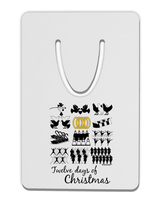 12 Days of Christmas Text Color Aluminum Paper Clip Bookmark-Bookmark-TooLoud-White-Davson Sales