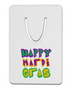 Happy Mardi Gras Text 2 Aluminum Paper Clip Bookmark-Bookmark-TooLoud-White-Davson Sales