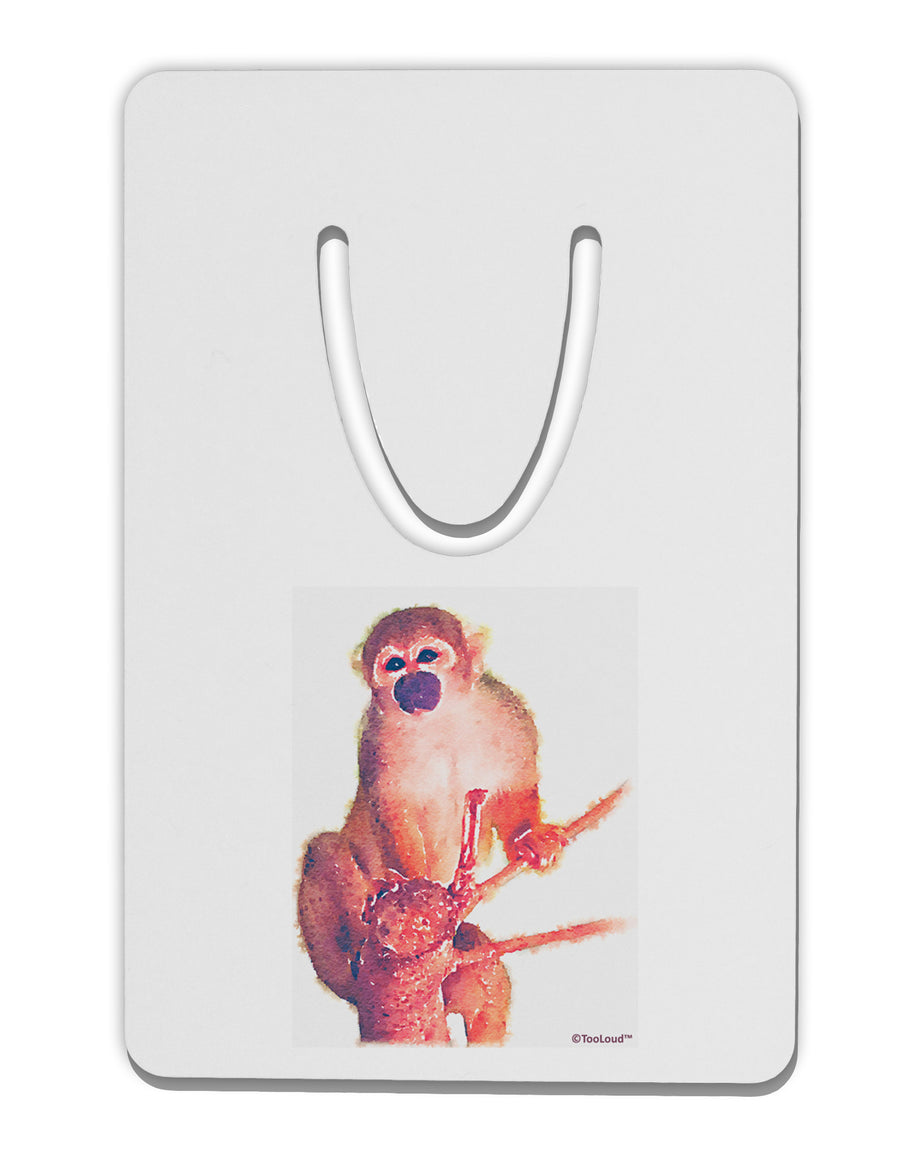 Monkey in Tree Watercolor Aluminum Paper Clip Bookmark-Bookmark-TooLoud-White-Davson Sales