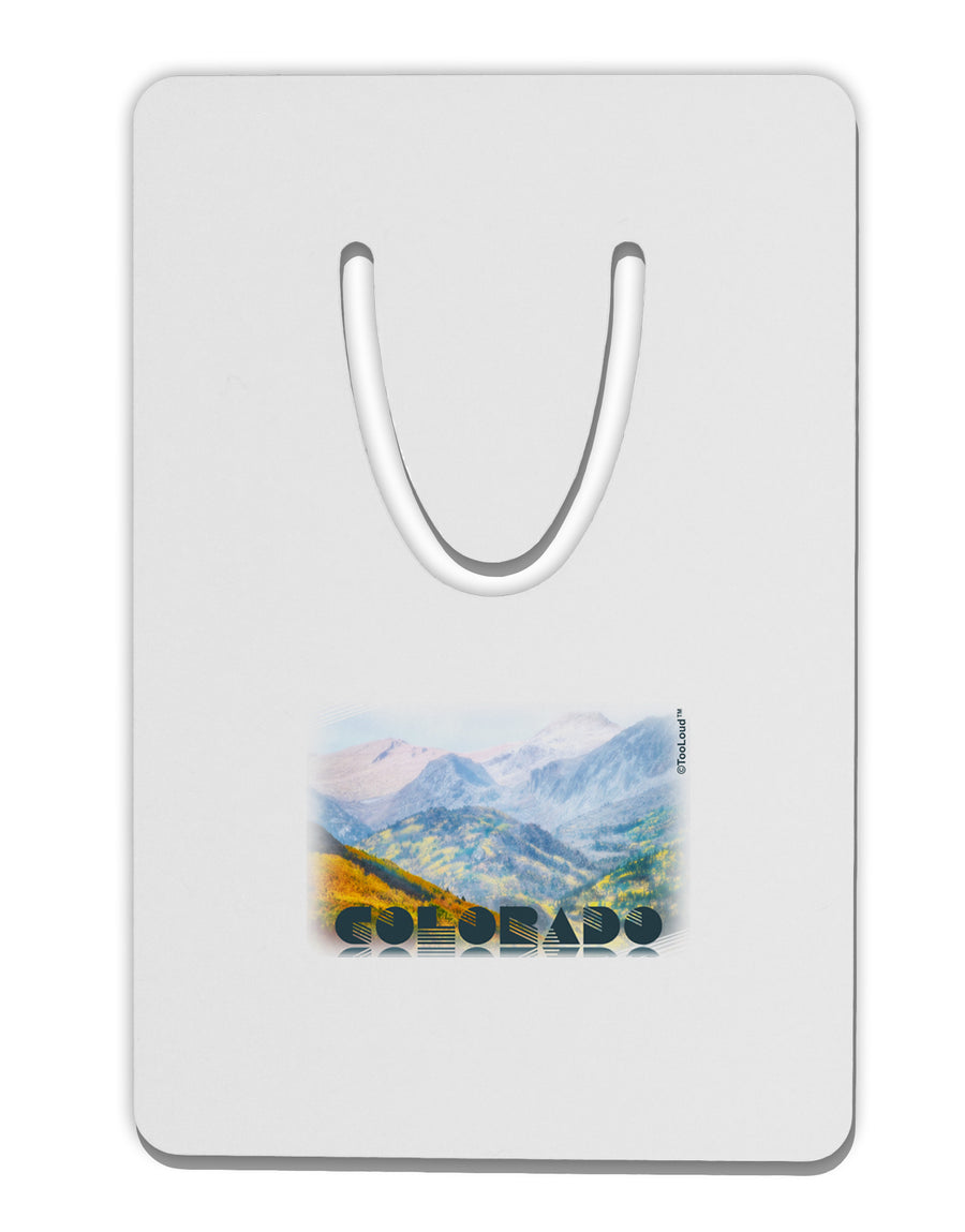 CO Fog Mountains Text Aluminum Paper Clip Bookmark-Bookmark-TooLoud-White-Davson Sales