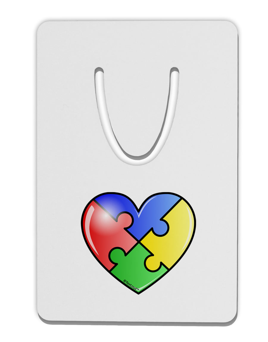 Big Puzzle Heart - Autism Awareness Aluminum Paper Clip Bookmark by TooLoud-Bookmark-TooLoud-White-Davson Sales