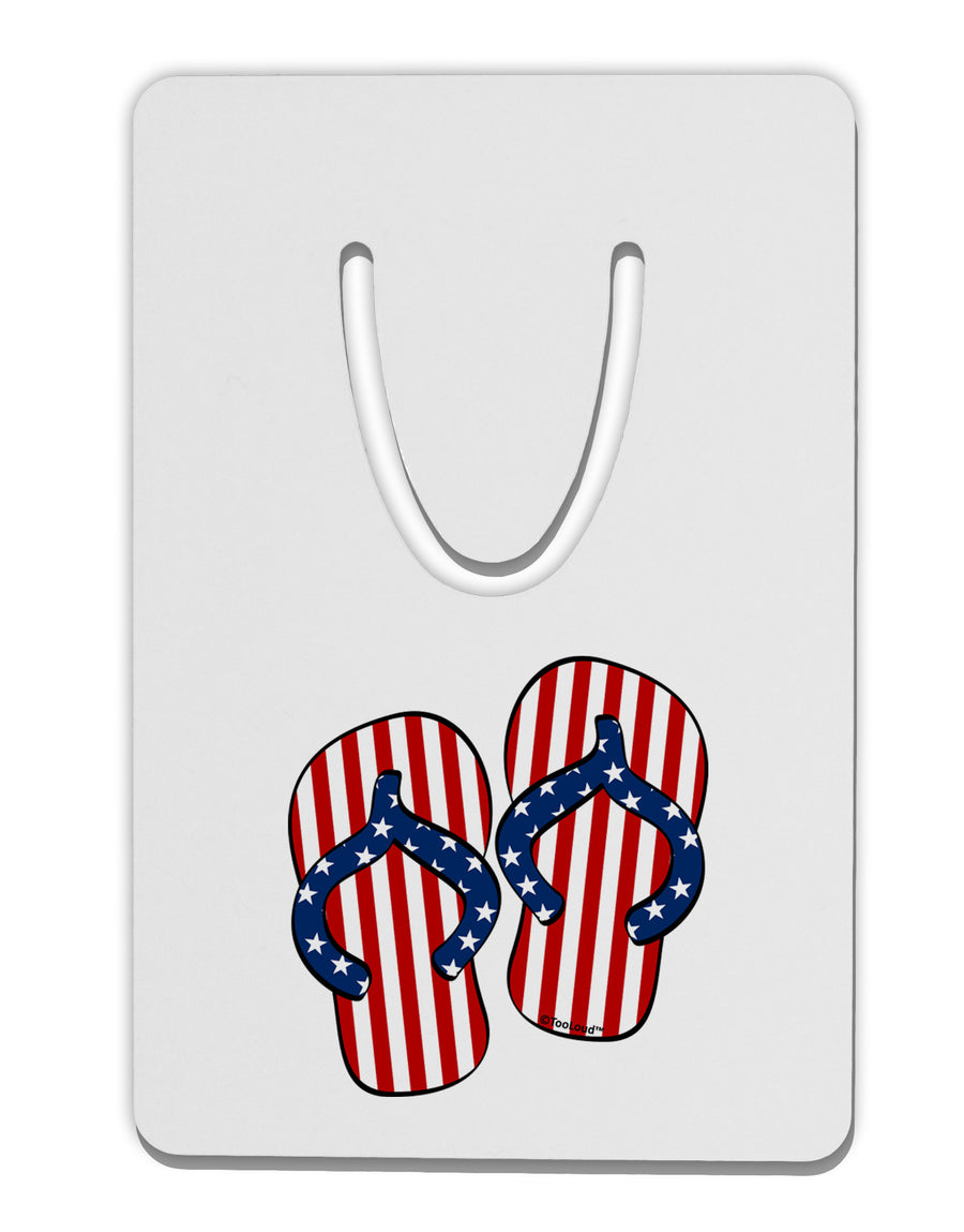 Stars and Stripes Flip Flops Aluminum Paper Clip Bookmark-Bookmark-TooLoud-White-Davson Sales