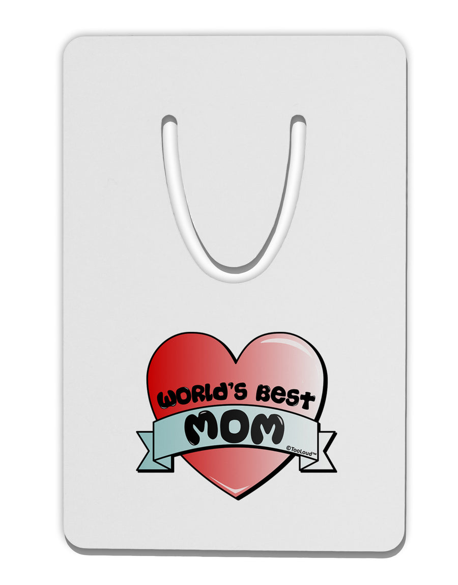 World's Best Mom - Heart Banner Design Aluminum Paper Clip Bookmark by TooLoud-Bookmark-TooLoud-White-Davson Sales