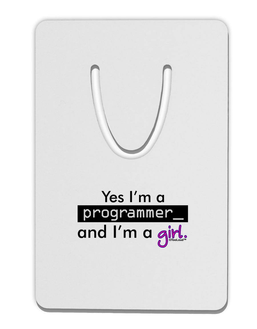 TooLoud Yes I am a Programmer Girl Aluminum Paper Clip Bookmark-Bookmark-TooLoud-White-Davson Sales